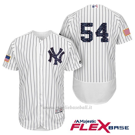 Maglia Baseball Uomo New York Yankees 2017 Estrellas y Rayas Aroldis Chapman Bianco Flex Base